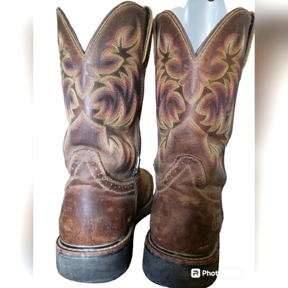 Justin Original Work Men Stampede Rugged Cowhide Work Square Toe SE4681/ 10.5 EE - Picture 9 of 17